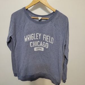 Wrigley Field boatneck sweatshirt Womens medium fundy apparel